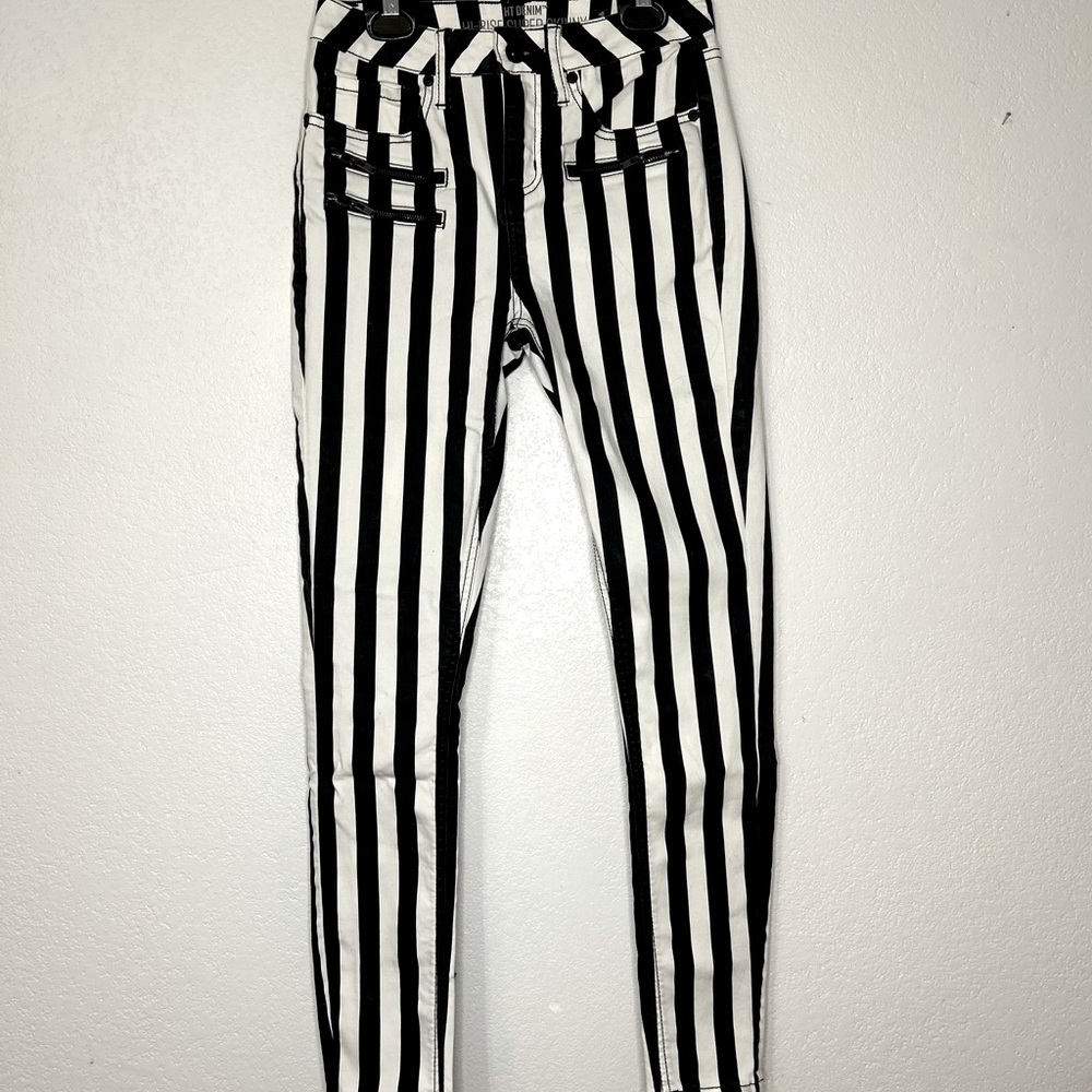 Striped skinny jeans